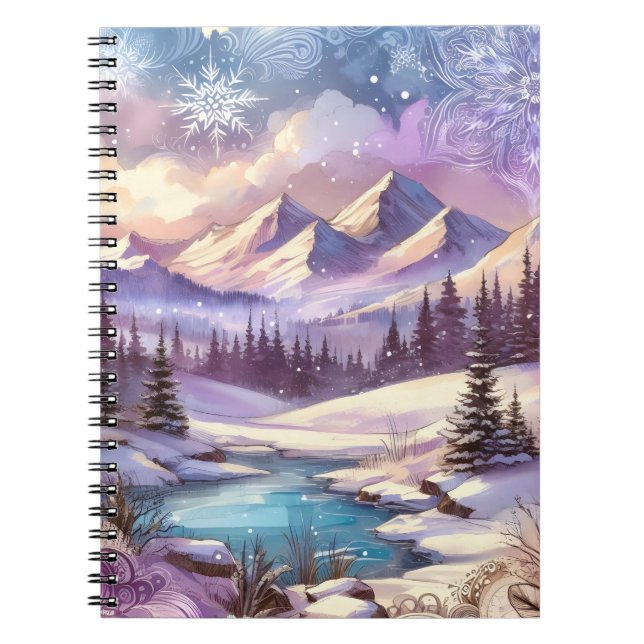 Carnet Wonderland d'hiver Motifs de Nature Mountain Lake (Devant)