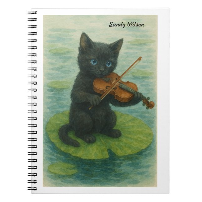 Carnet Wonky Zoo Black Kitty Spiral Photo Notebook (Devant)