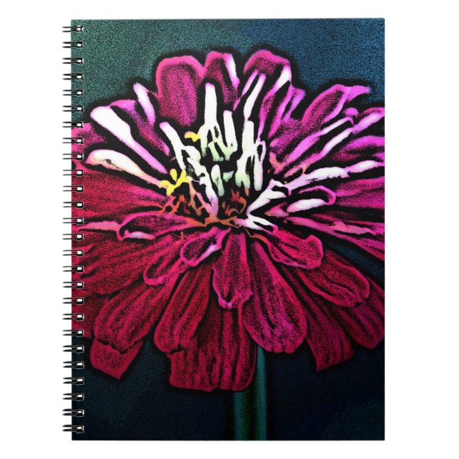 Carnet Woodcut Zinnia (Devant)