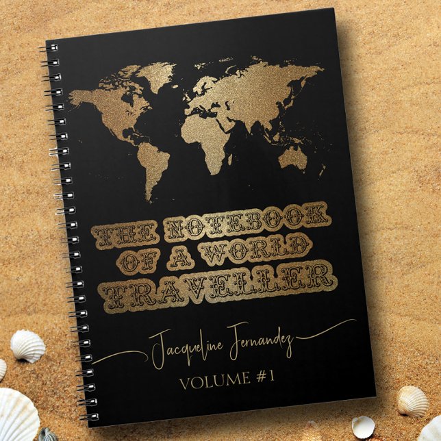 Carnet World Traveller Gold Parties scintillant Adventure (Créateur téléchargé)