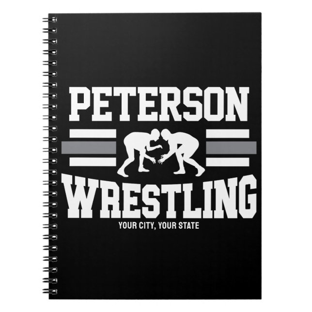 Carnet Wrestler AJOUTER LE NOM École Athlète Équipe de lu (Devant)