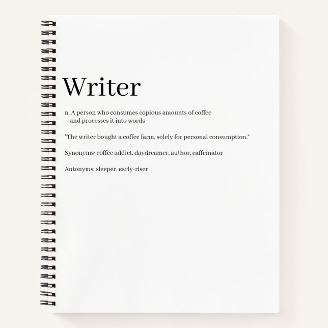 Carnet Writer Definition Notebook - Funny (Devant)
