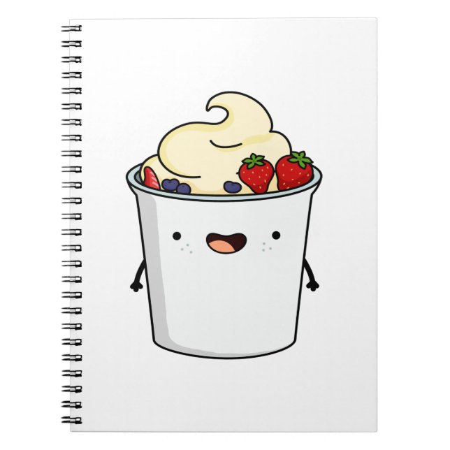 Carnet Yaourt aux fruits de Kawaii Cute (Devant)