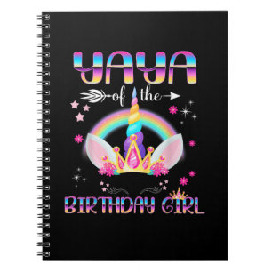 Carnet Yaya Of The Birthday Girl Rainbow Unicorn Mères
