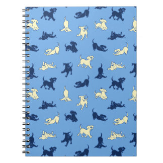 Carnet Yellow and Black Lab Puppies Blue Plain Notebook