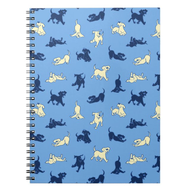 Carnet Yellow and Black Lab Puppies Blue Plain Notebook (Devant)