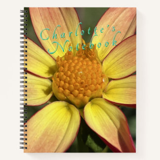 Carnet Yellow Dahlia Customizable Spiral Notebook