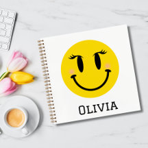 Yellow Happy Fille Visage, Fun Personnalisé
