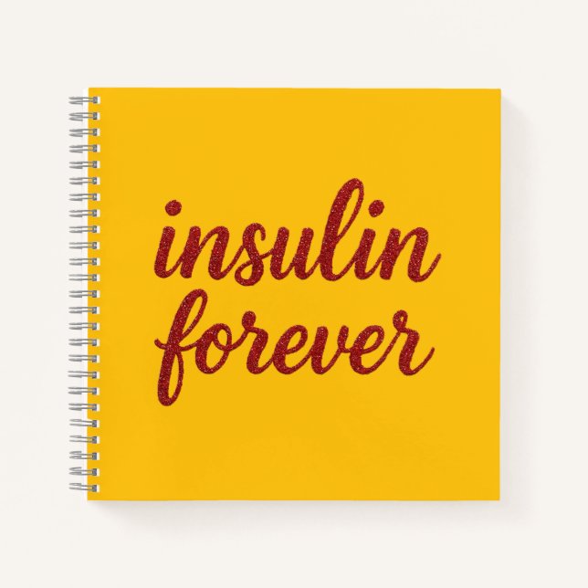 Carnet Yellow Insulin Forever Notebook. (Devant)