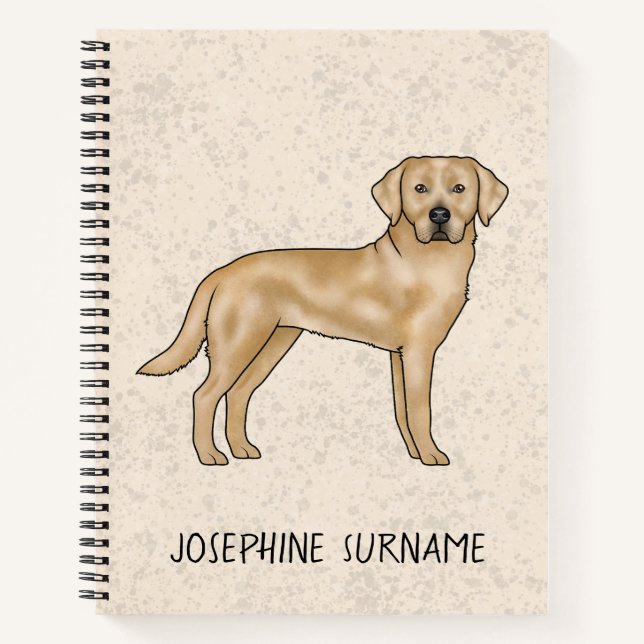 Carnet Yellow Labrador Retriever Lab Chien Et Nom Personn (Devant)