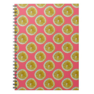 Carnet Yellow lemon slices on pink