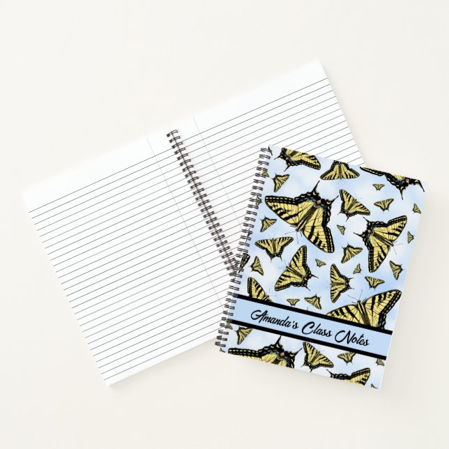 Carnet Yellow Swallowtail Butterflies Design Personalized (Intérieur)