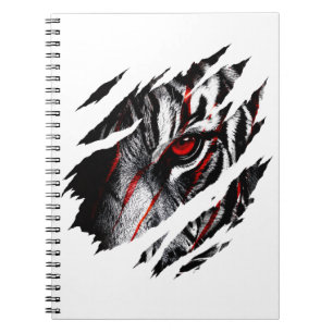 Carnet Yeux de tigre animés à travers une égratignure