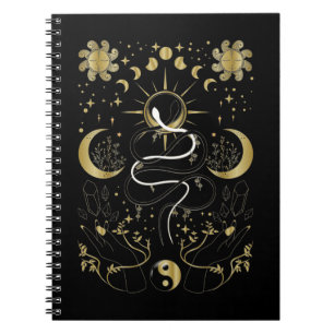 Carnet Yin Yang Crescent Moon Sun Celestial Snakes