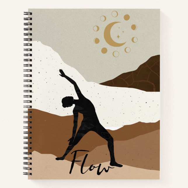 Carnet Yoga guerrier pose silhouette flux de méditation z (Devant)