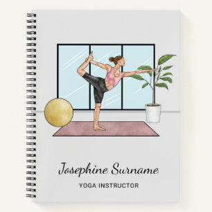 Carnet Yoga Instructor Dancer Pose Trainer Nom personnel