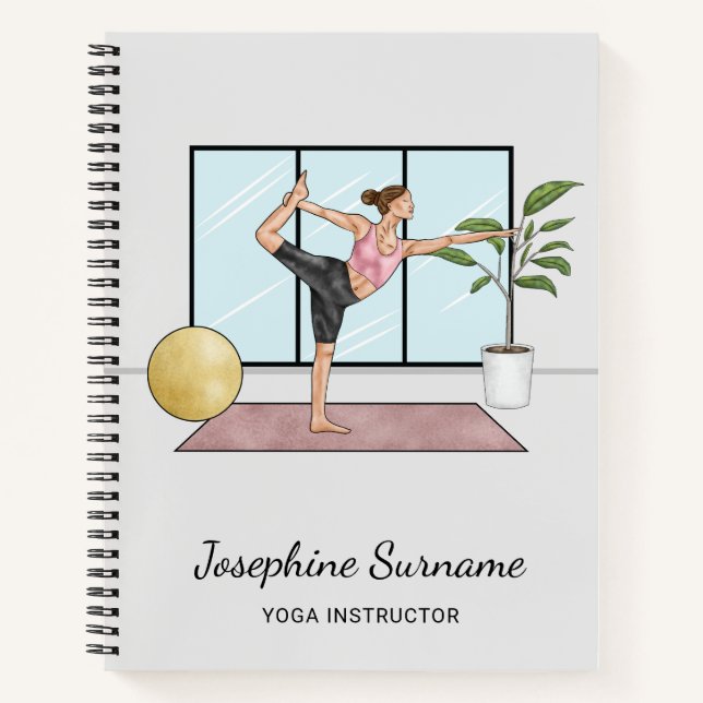 Carnet Yoga Instructor Dancer Pose Trainer Nom personnel (Devant)