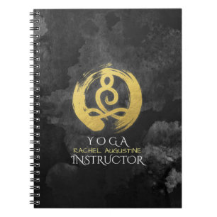 Carnet Yoga Instructor Gold Meditation Posture Symbole Ze