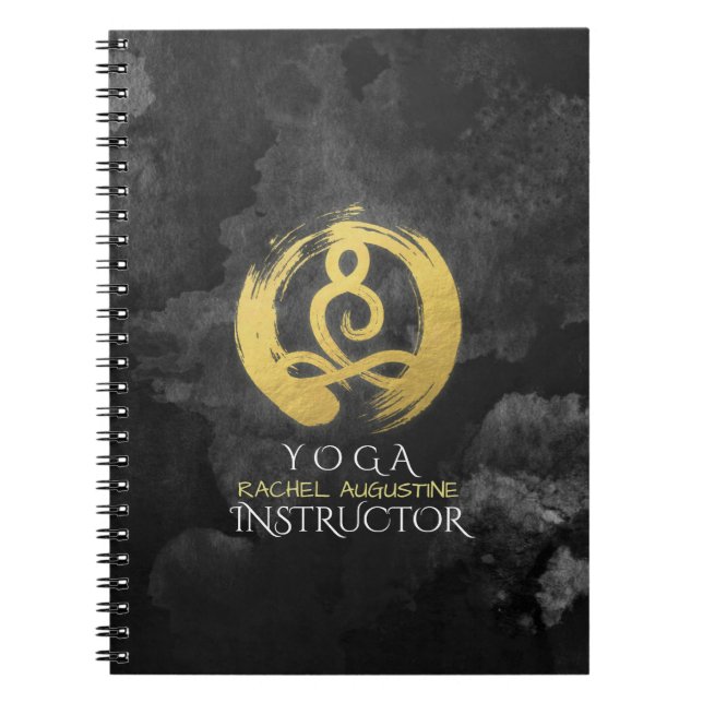 Carnet Yoga Instructor Gold Meditation Posture Symbole Ze (Devant)