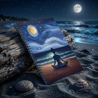 Carnet Yoga méditation paisible clair de lune ciel océan