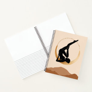 Carnet Yoga pose or lune moderne poster zen abstrait