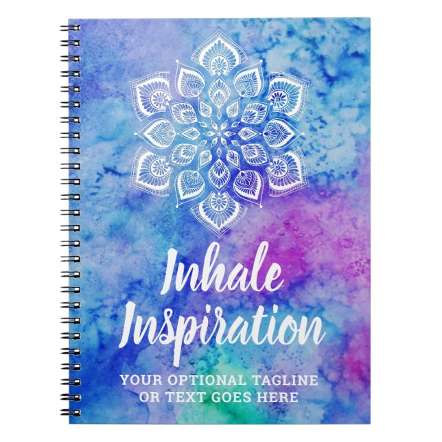 Carnet Yoga spirituel métaphysique de mandala d'aquarelle (Devant)