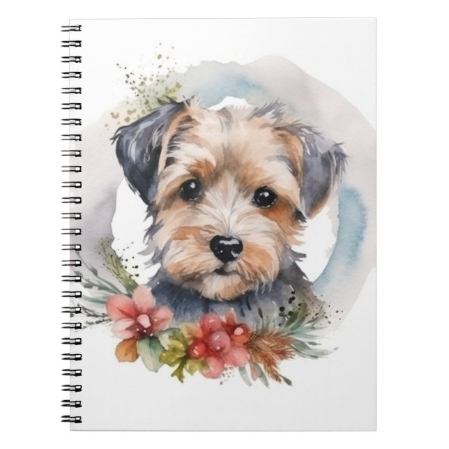 Carnet Yorkipoo Noël Wreath Festive Pup (Devant)
