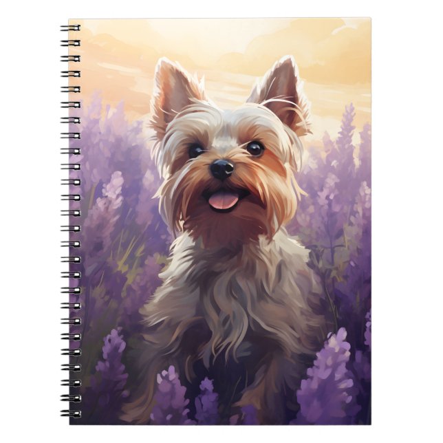 Carnet Yorkshire Terrier dans le champ Lavender (Devant)