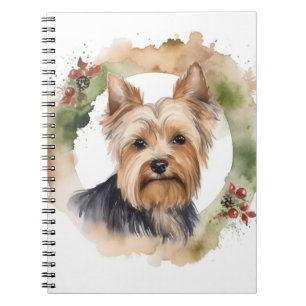 Carnet Yorkshire Terrier Fête de la couronne de Noël Coup