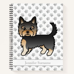 Carnet Yorkshire Terrier noir et feu Dessin animé Chien &