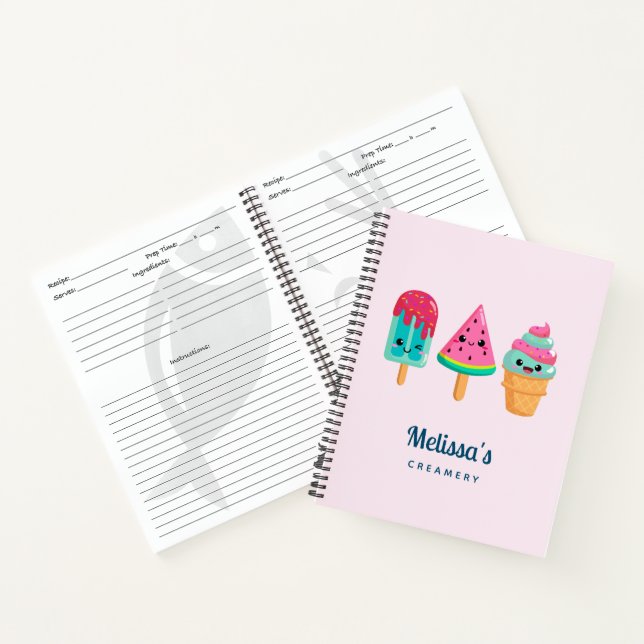 Carnet Yummy Ice Cream Trio Summer Vibe Recette (Intérieur)