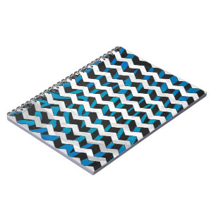 Carnet Zebra Chevron noir et bleu