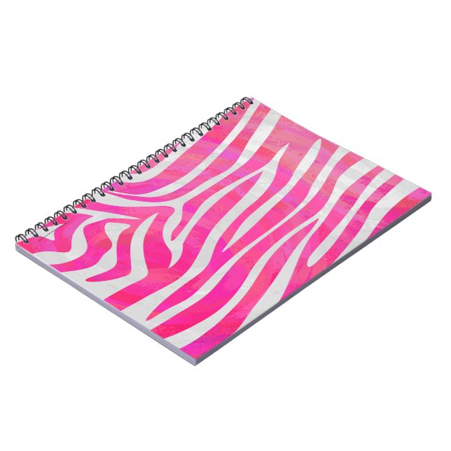 Carnet Zebra Hot Pink et White Print (Côté gauche)
