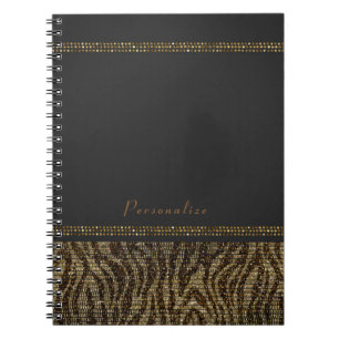 Carnet Zèbre Paillettes Pailletées Glam Chic Moderne