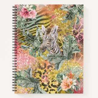 Carnet Zèbre tropical sur Poster de animal