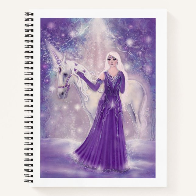 Carnet Zephyr licorne et fée art par Renee Lavoie (Devant)