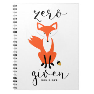 Carnet Zero Fox Donné Fundy Pun Personnalisé II