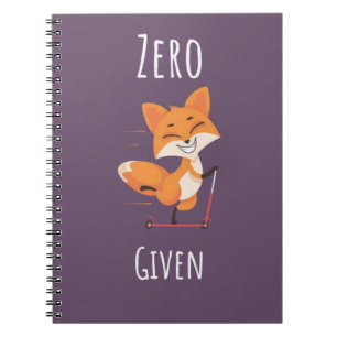 Carnet Zéro Renard Donné Cadeaux de Jeu de Mots de Renard
