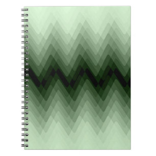 Carnet Zigzag vert foncé et menthe. lancer l'oreiller
