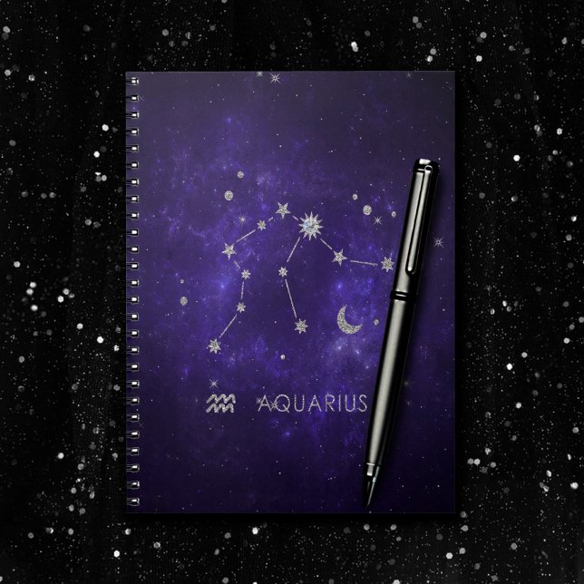 Carnet Zodiac Purple Aquarius | Horoscope astrologique (Créateur téléchargé)