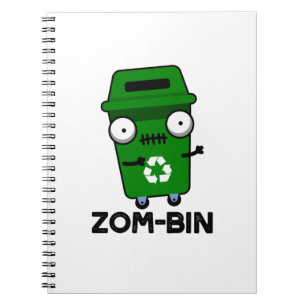 Carnet Zom-bin Funny Halloween Zombie Trash Bin Pun