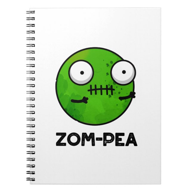 Carnet Zom-pea Drôle Halloween Zombie Pea Pun (Devant)