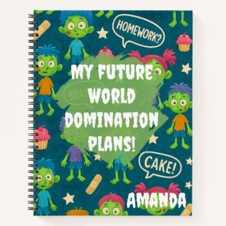 Carnet Zombie "Mes futurs plans mondiaux de Domina