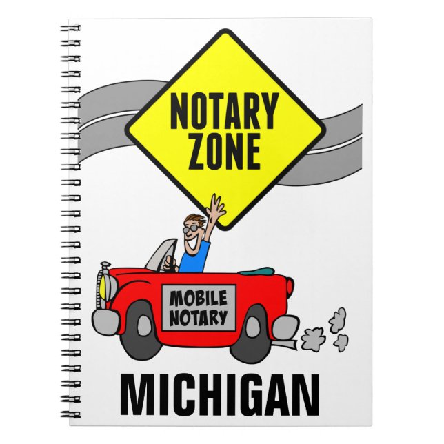 Carnet Zone Notaire Mobile Red Sports Car Michigan (Devant)