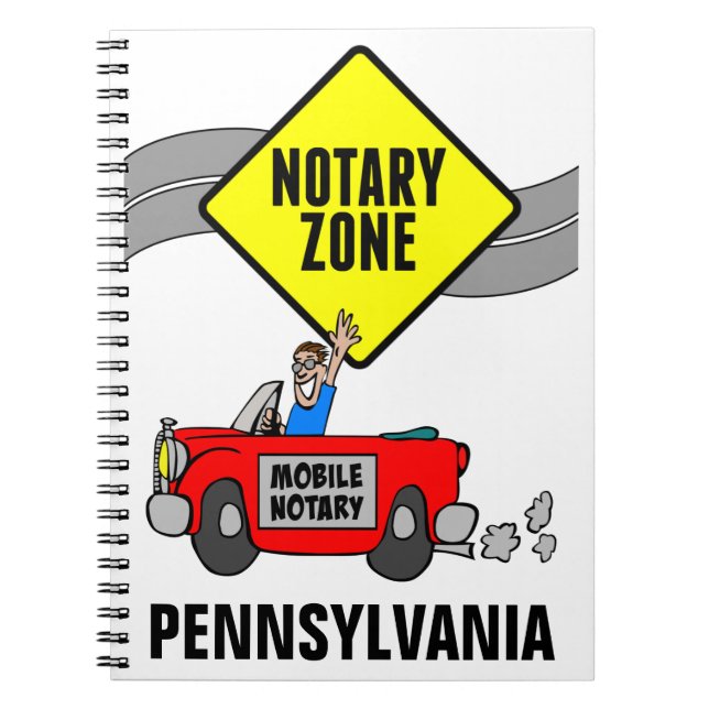 Carnet Zone Notaire Mobile Red Sports Car Pennsylvanie (Devant)
