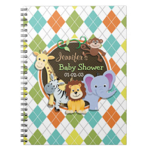 Carnet Zoo Animaux sur Jacquard coloré