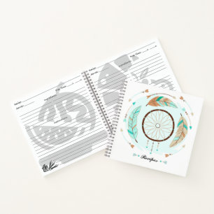 Carnets de recettes bohème personnalisés