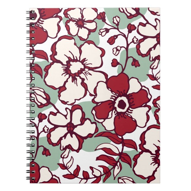 Carnets de spirale de fleurs pour la journalisatio (Devant)