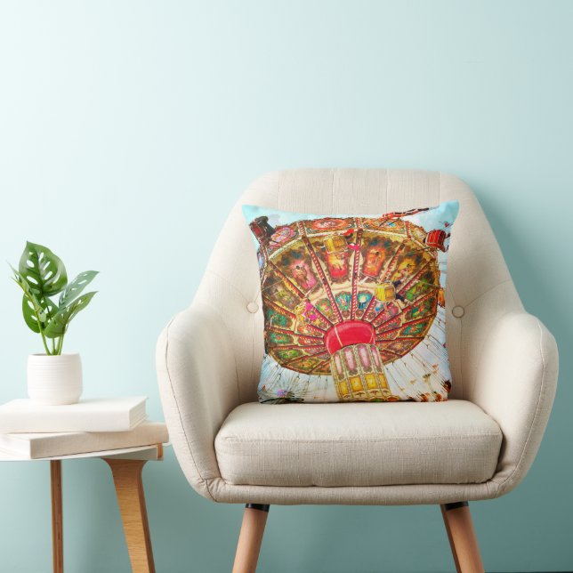 Carnival Amusement Park Swing Ride Bold Simple Throw Pillow (Chair)