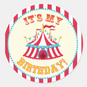 Carnival and Circus Party Classic Round Sticker